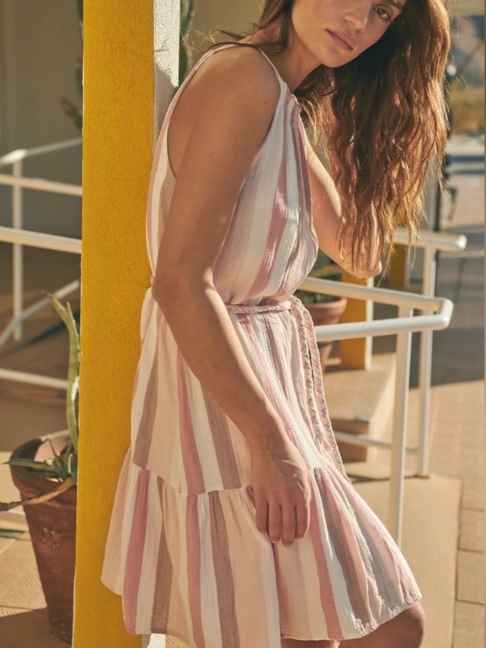 Rails Becca Cheyanne Stripe Sundress in Pink and Cream Small